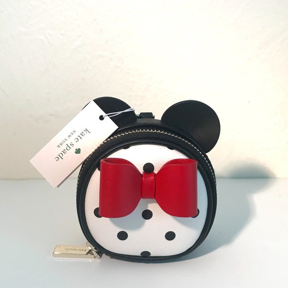 Kate Spade x Disney Minnie Mouse Polka Dot Red Bow Coin Purse - Picture 1 of 4